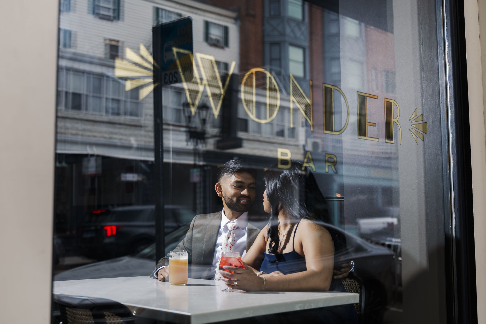 Unique bar engagement photos in beacon, ny
