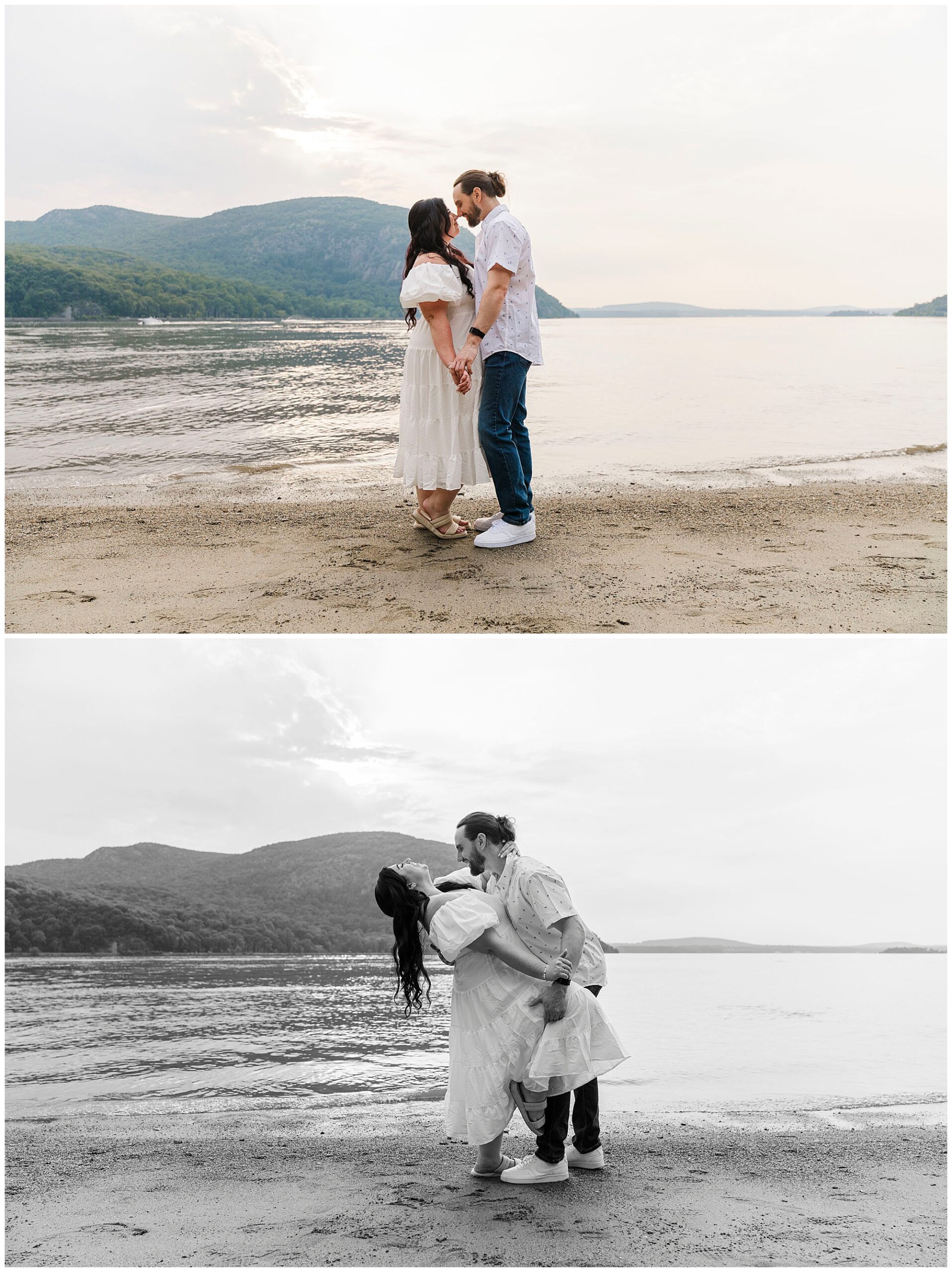 Vibrant cold spring engagement session
