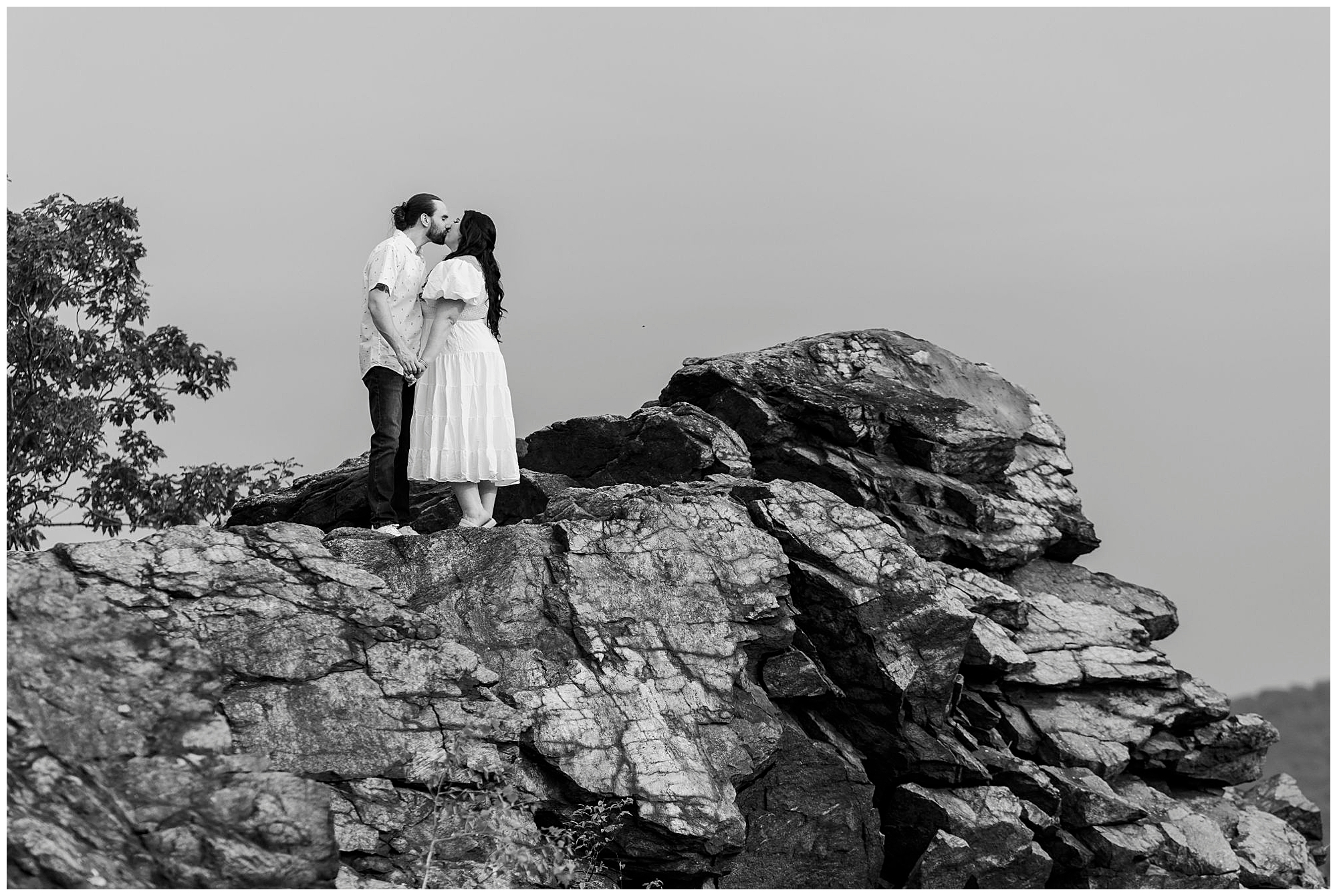 Romantic cold spring engagement session