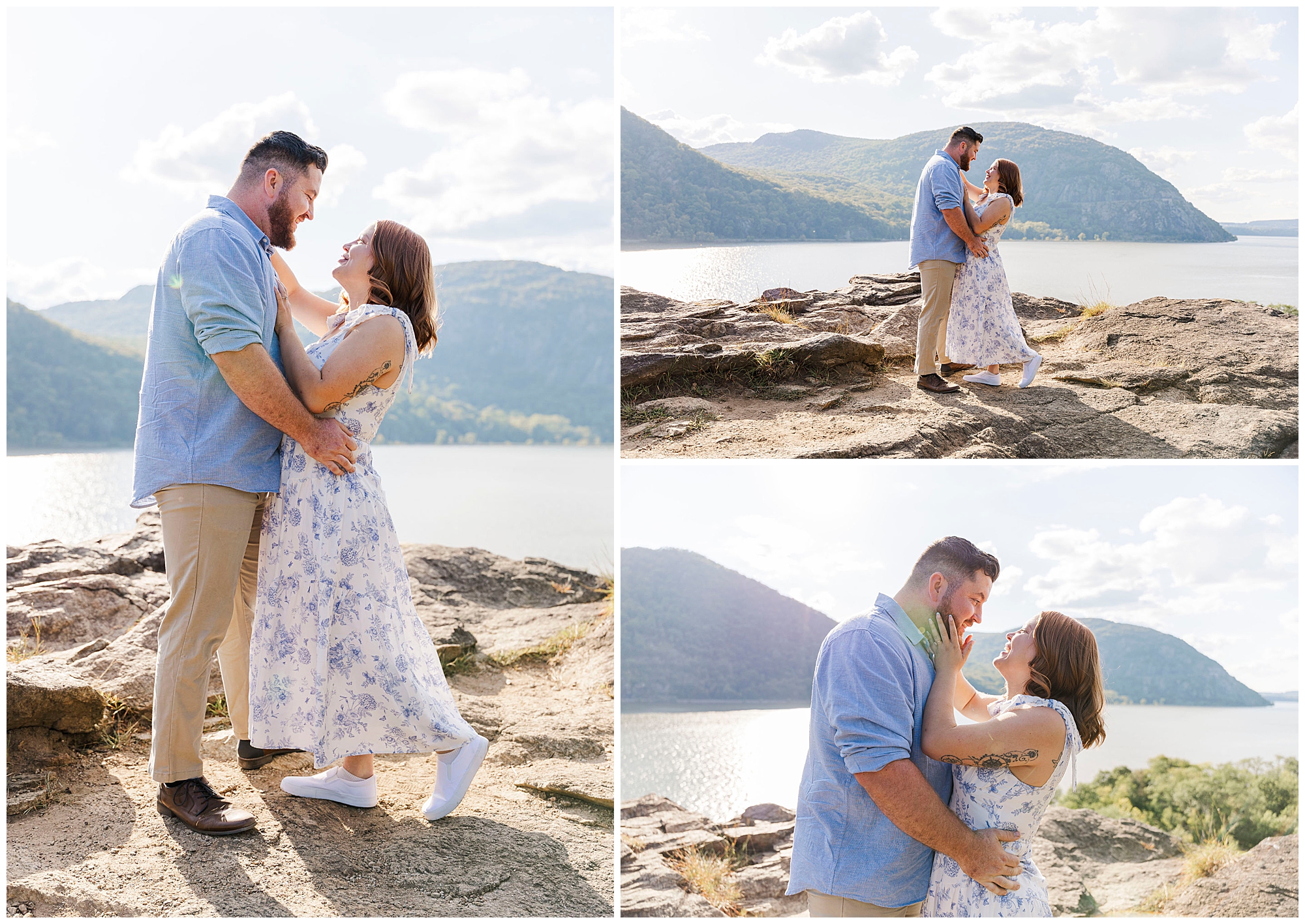 Classic Hudson Valley hiking trail engagement shoot
