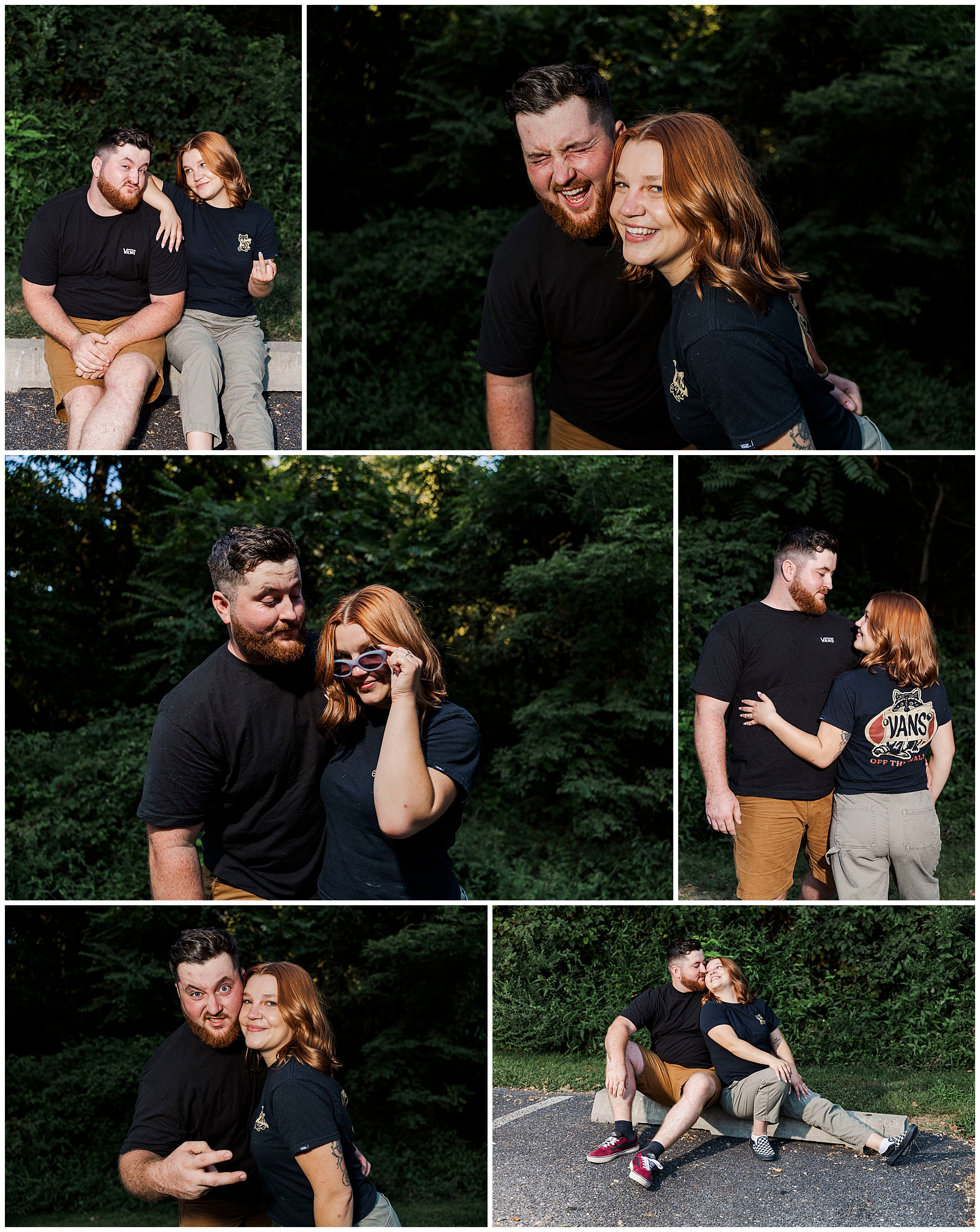 Romantic Hudson Valley hiking trail engagement shoot