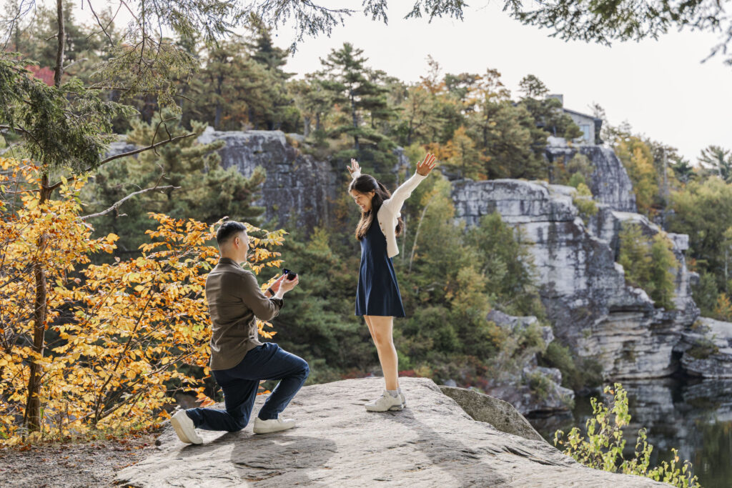 Beacon based Hudson Valley proposal photos capturing the full story from start to yes at Lake Minnewaska