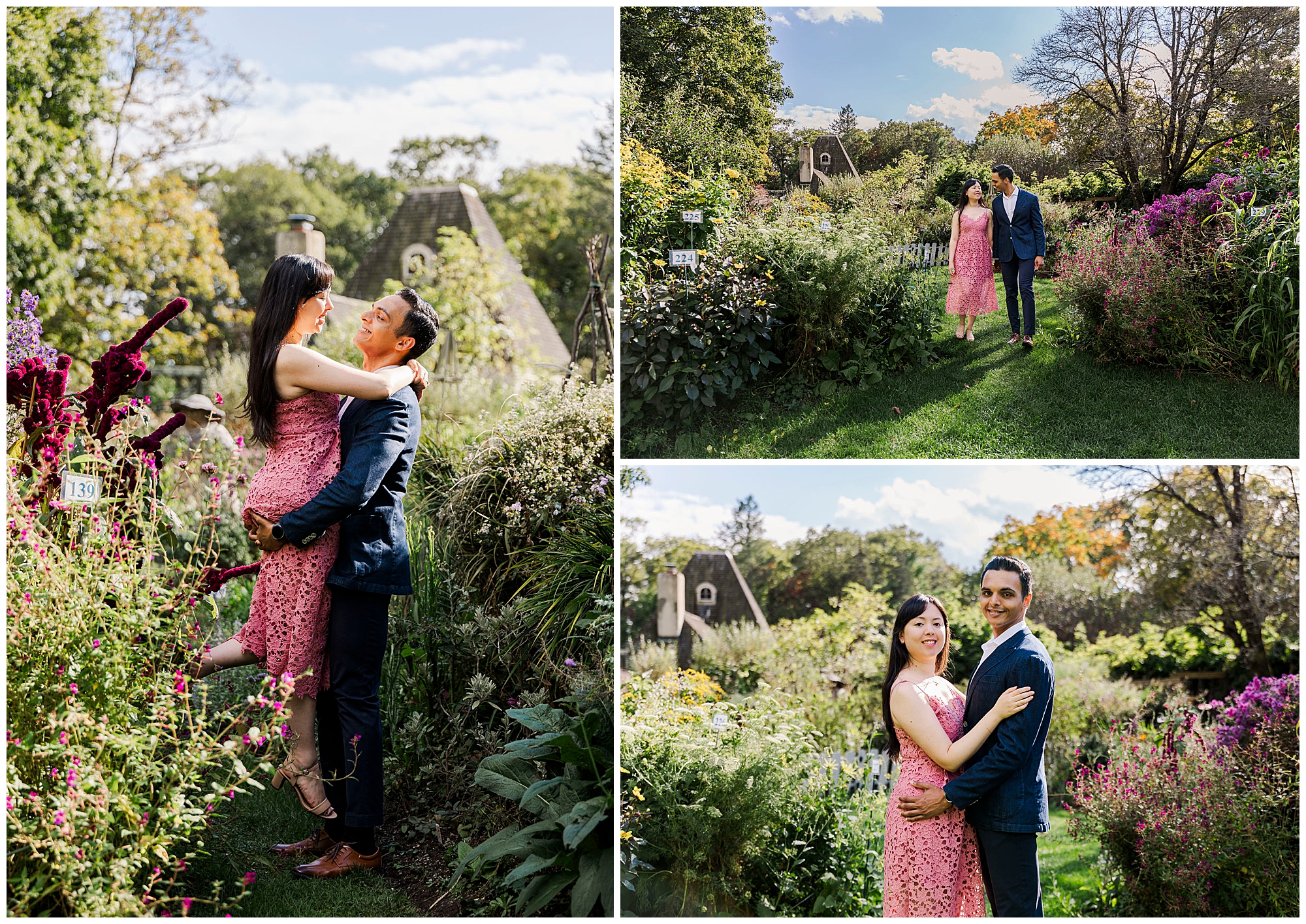 joyful engagement shoot at stonecrop gardens