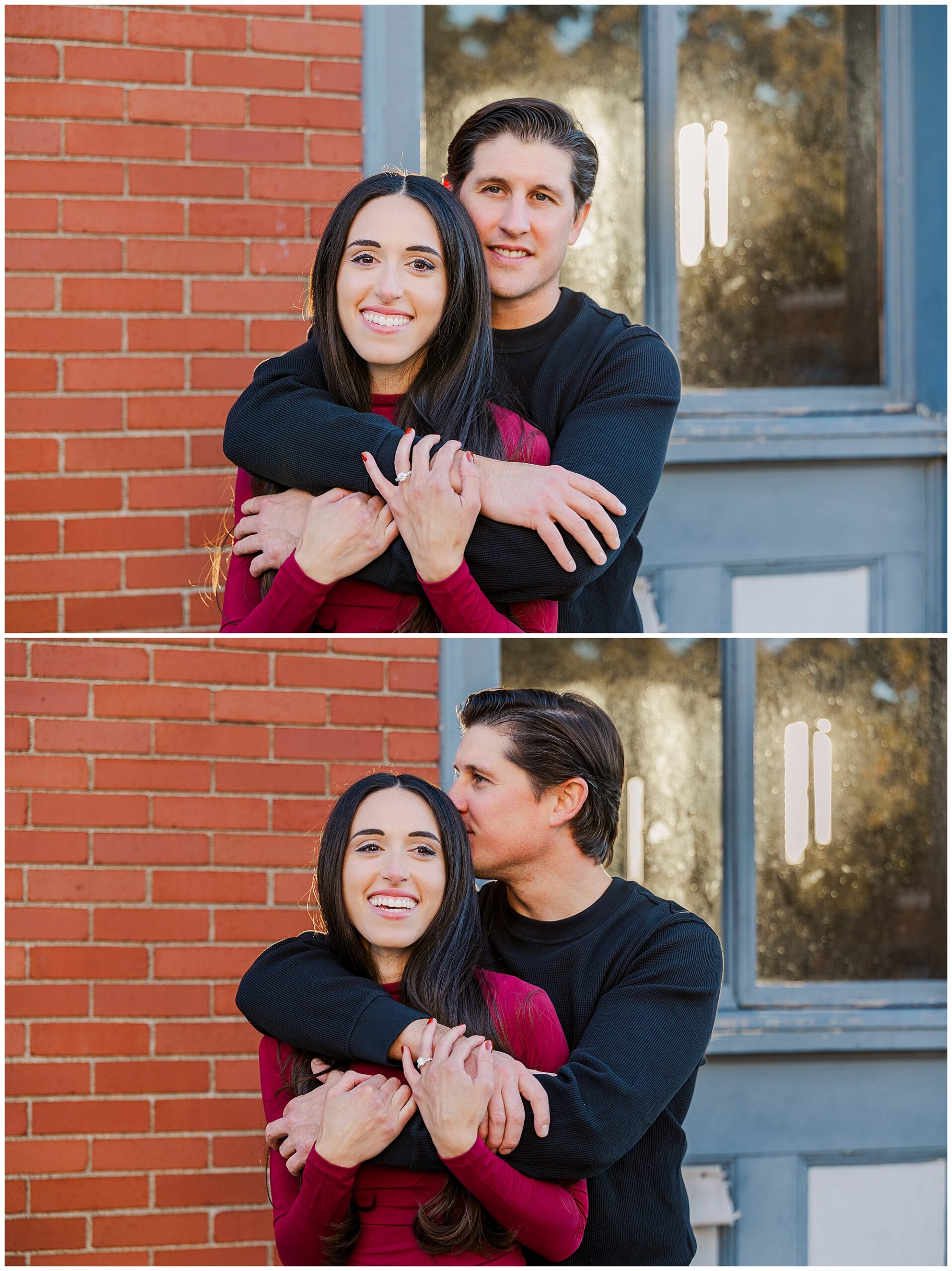 chic main street beacon engagement session