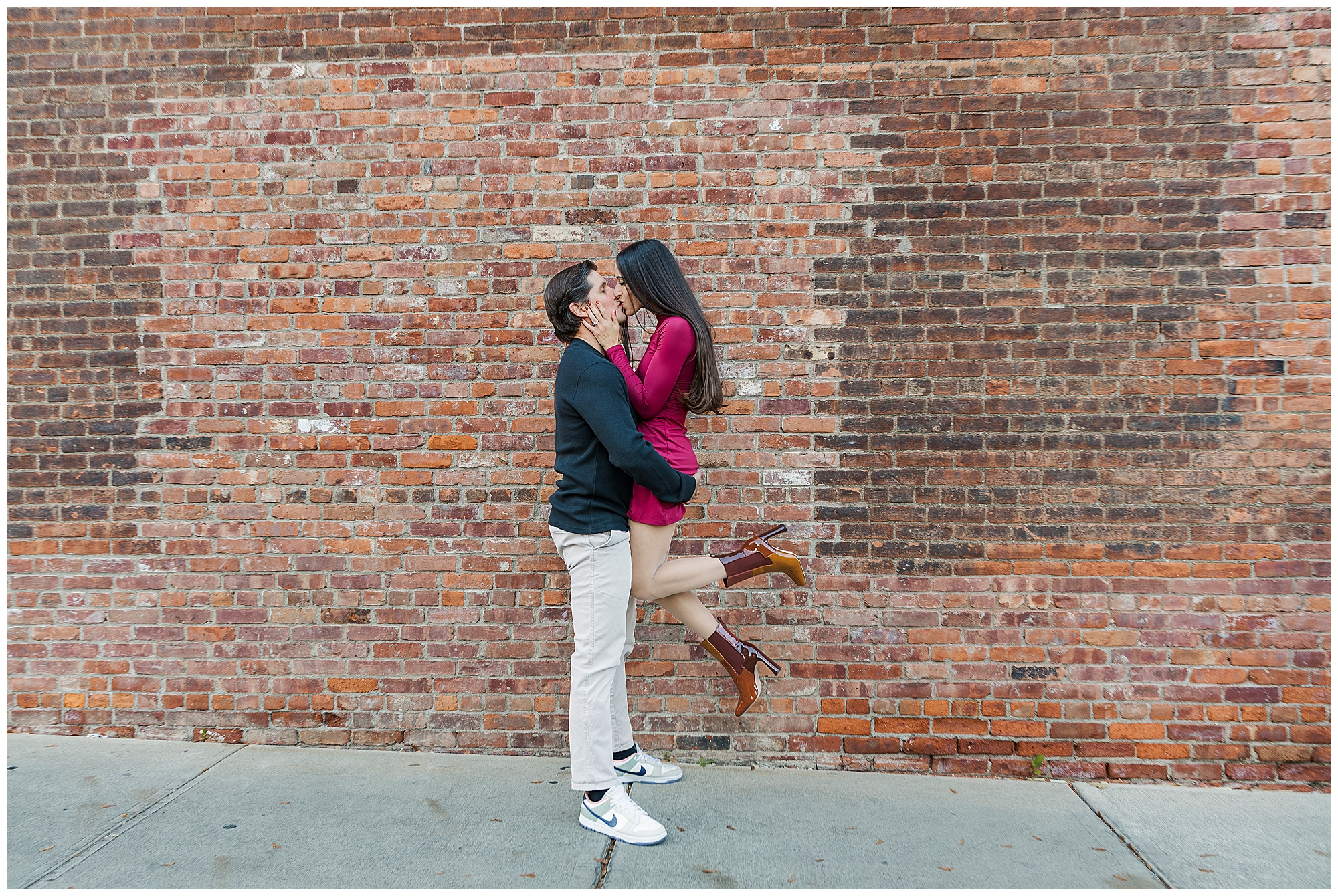 iconic main street beacon engagement session