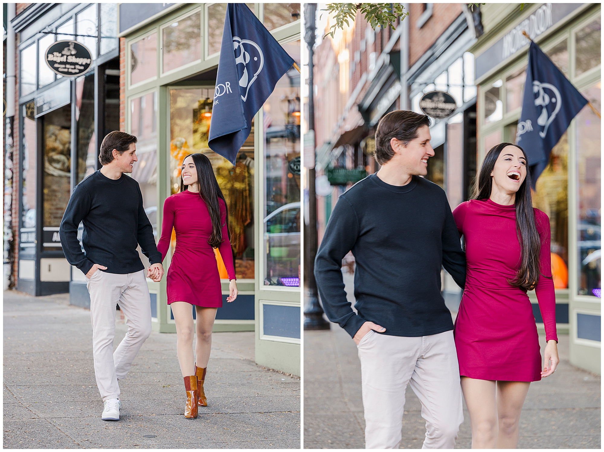 autumnal main street beacon engagement session