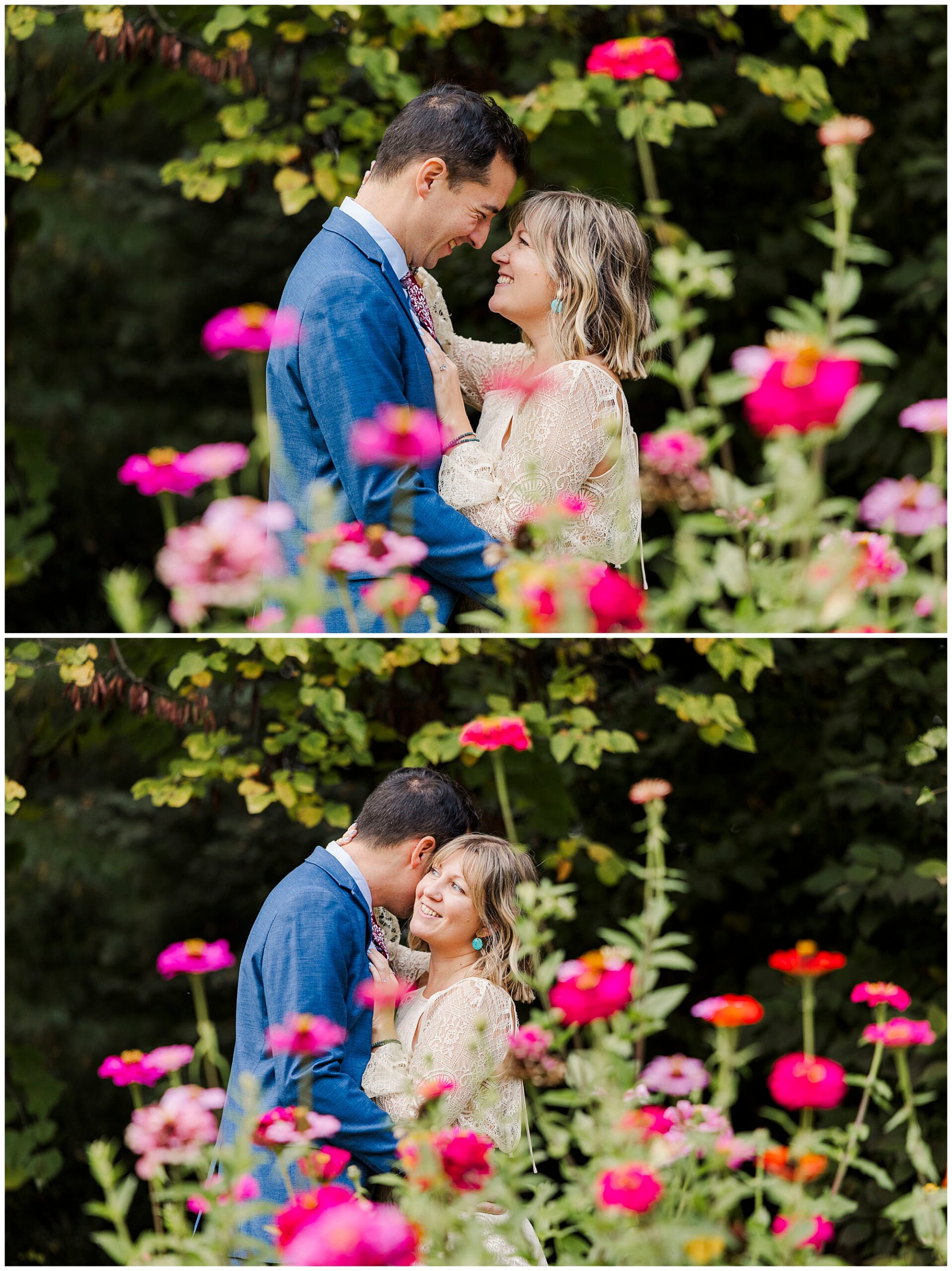 candid cold spring engagement session