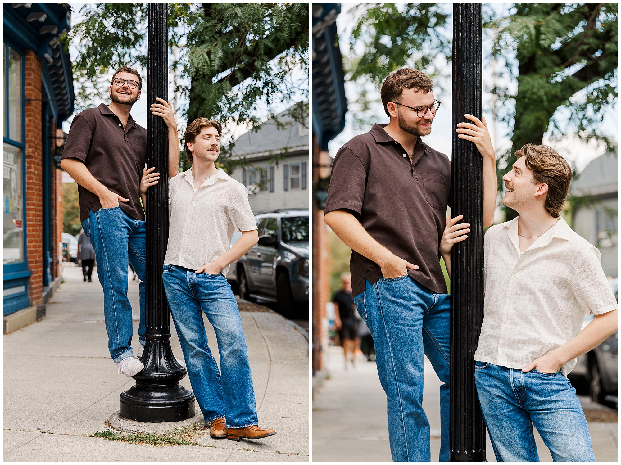 classic beacon engagement session in the fall
