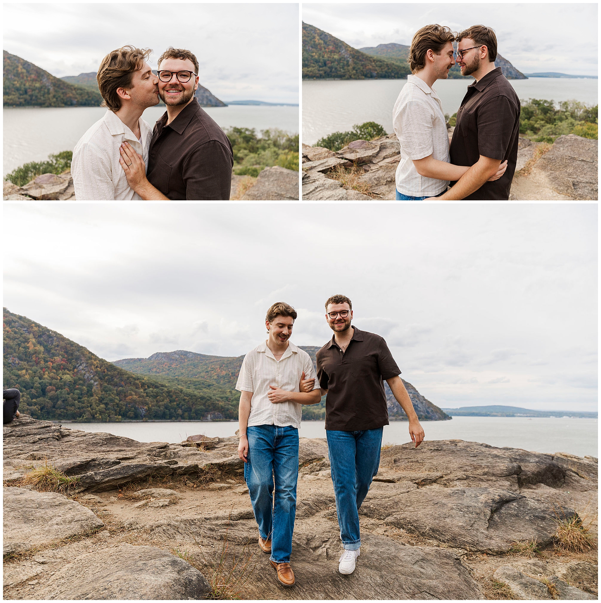 natural beacon engagement session in the fall