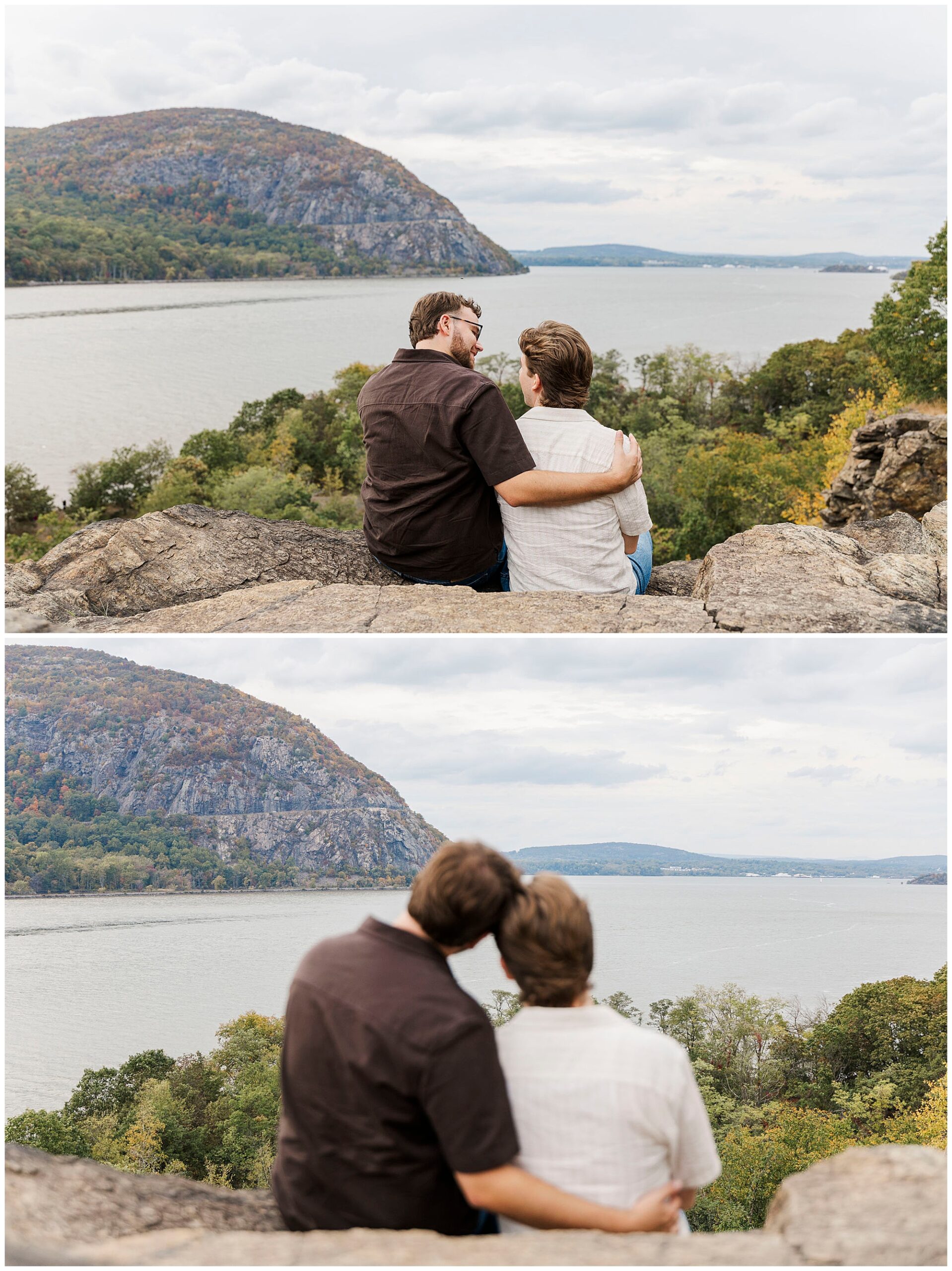 fun-filled beacon engagement session in the fall