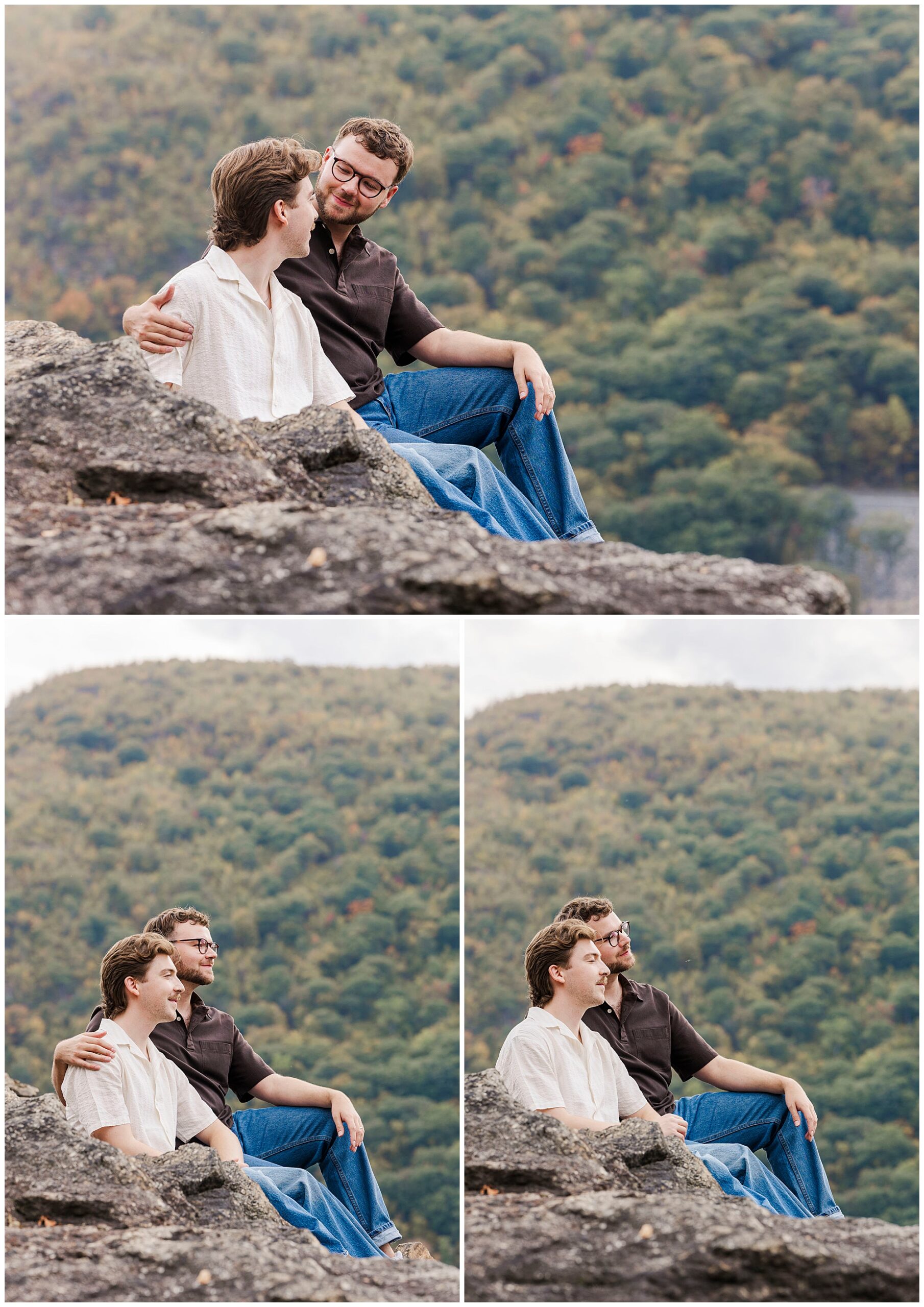 adorable beacon engagement session in the fall