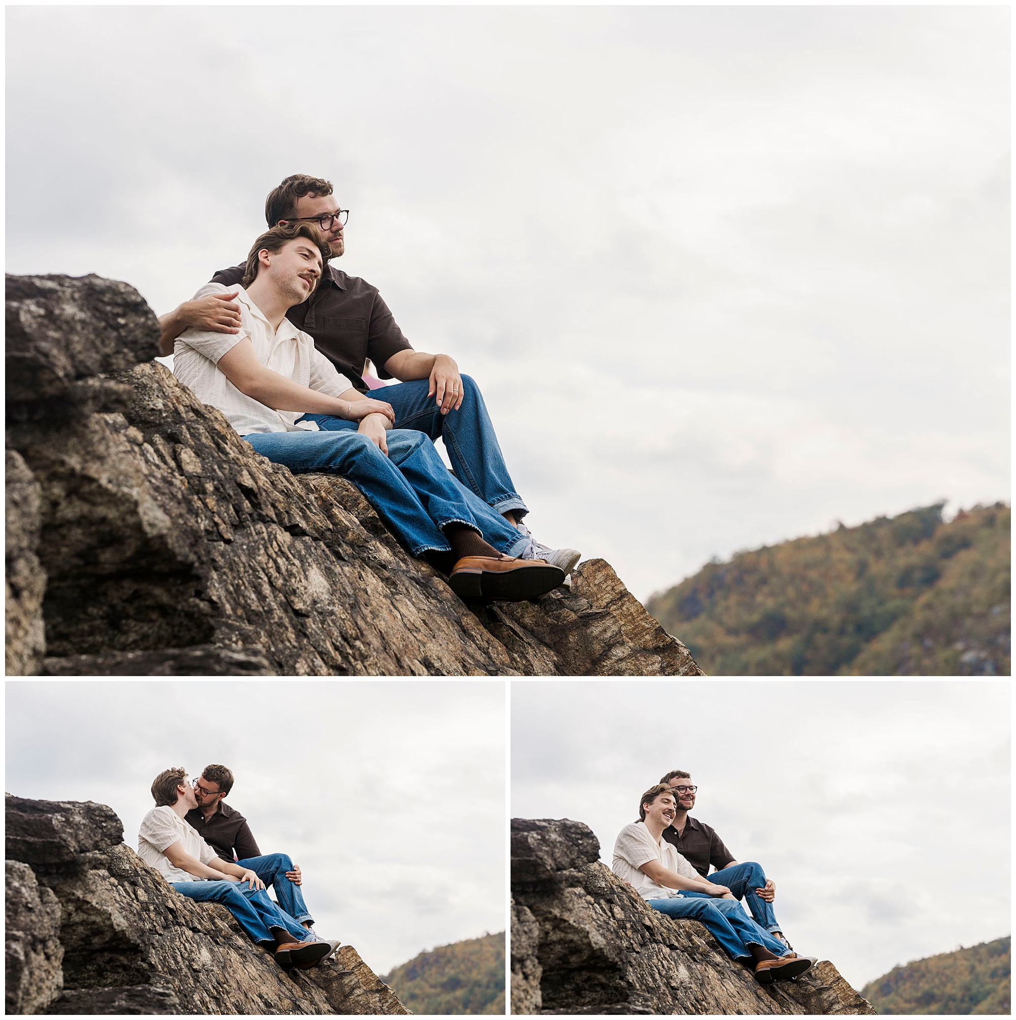 joy-filled beacon engagement session in the fall