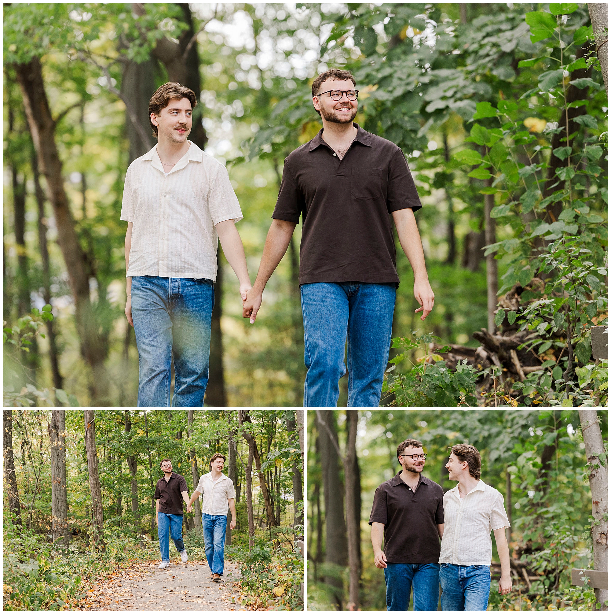 colorful beacon engagement session in the fall