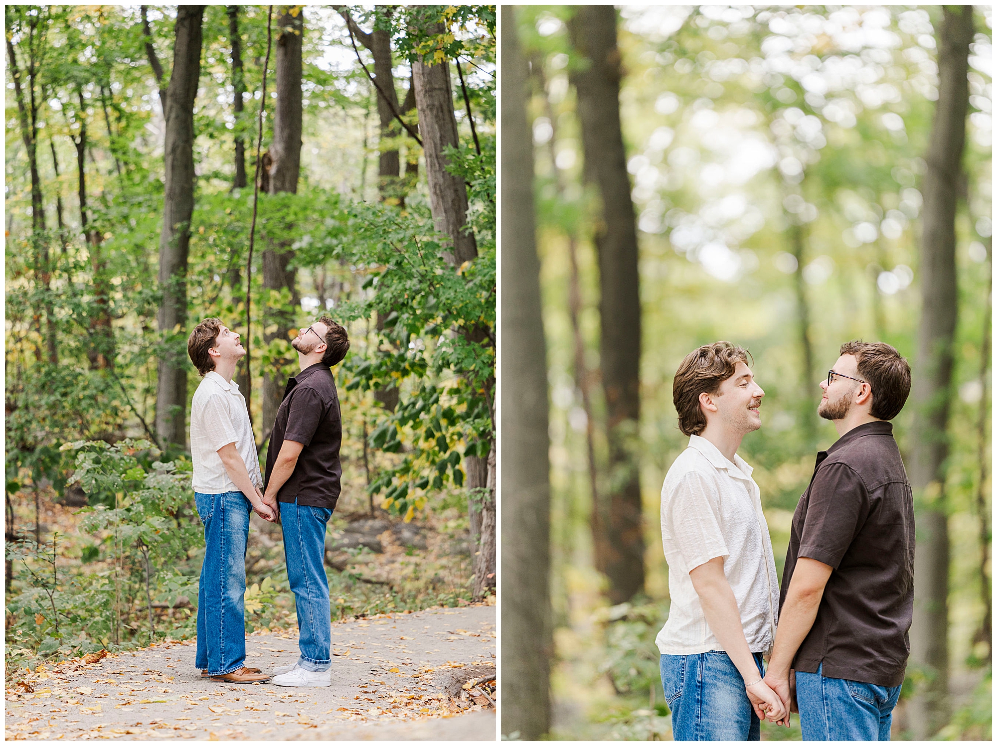 trendy beacon engagement session in the fall