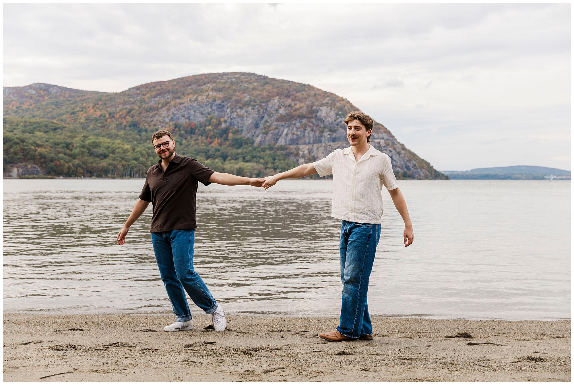 scenic beacon engagement session in the fall