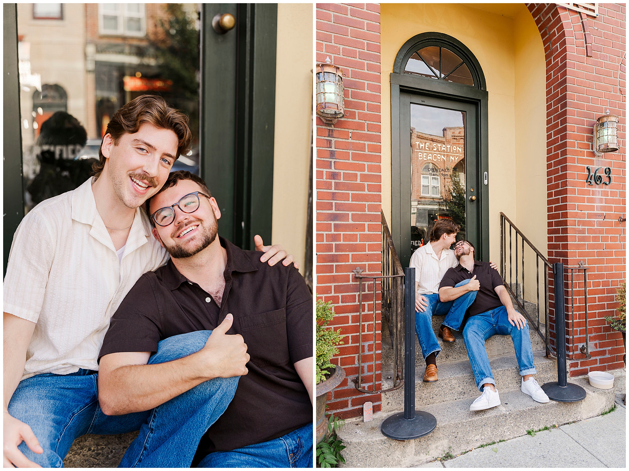 joyful beacon engagement session in the fall