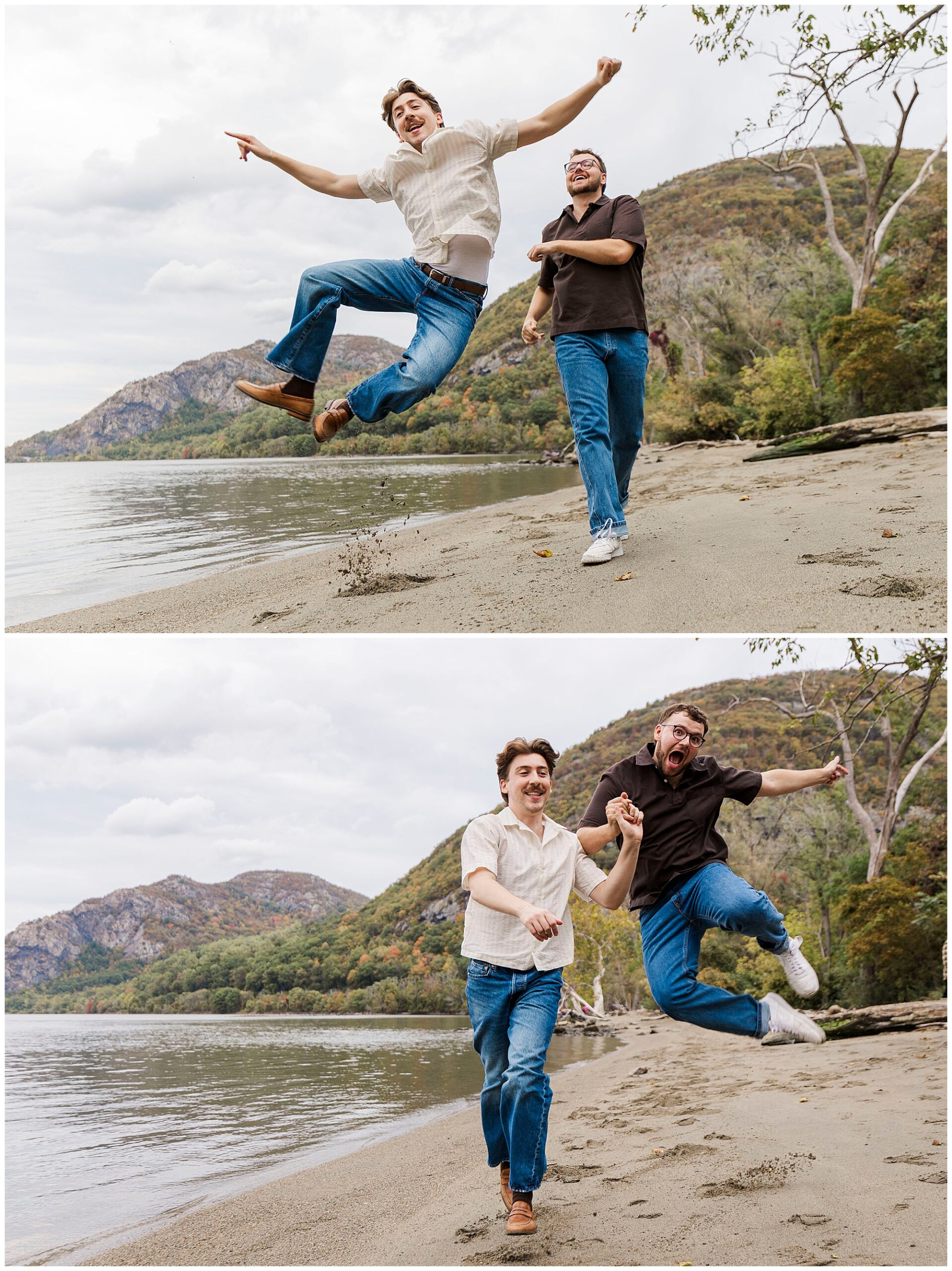 enchanting beacon engagement session in the fall