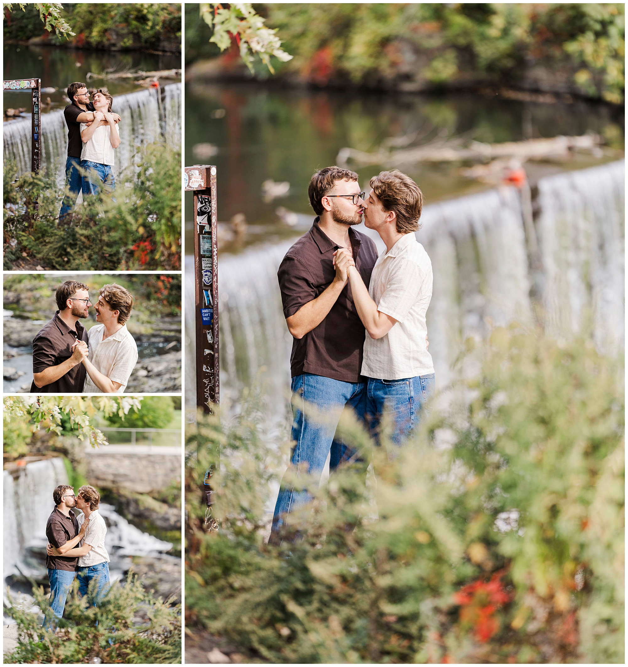authentic beacon engagement session in the fall