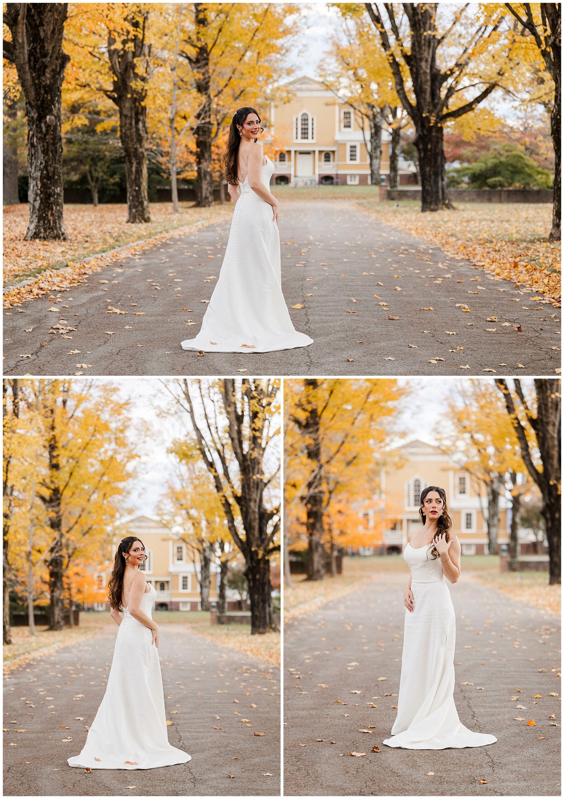 cheerful bridal session at Boscobel House & Gardens