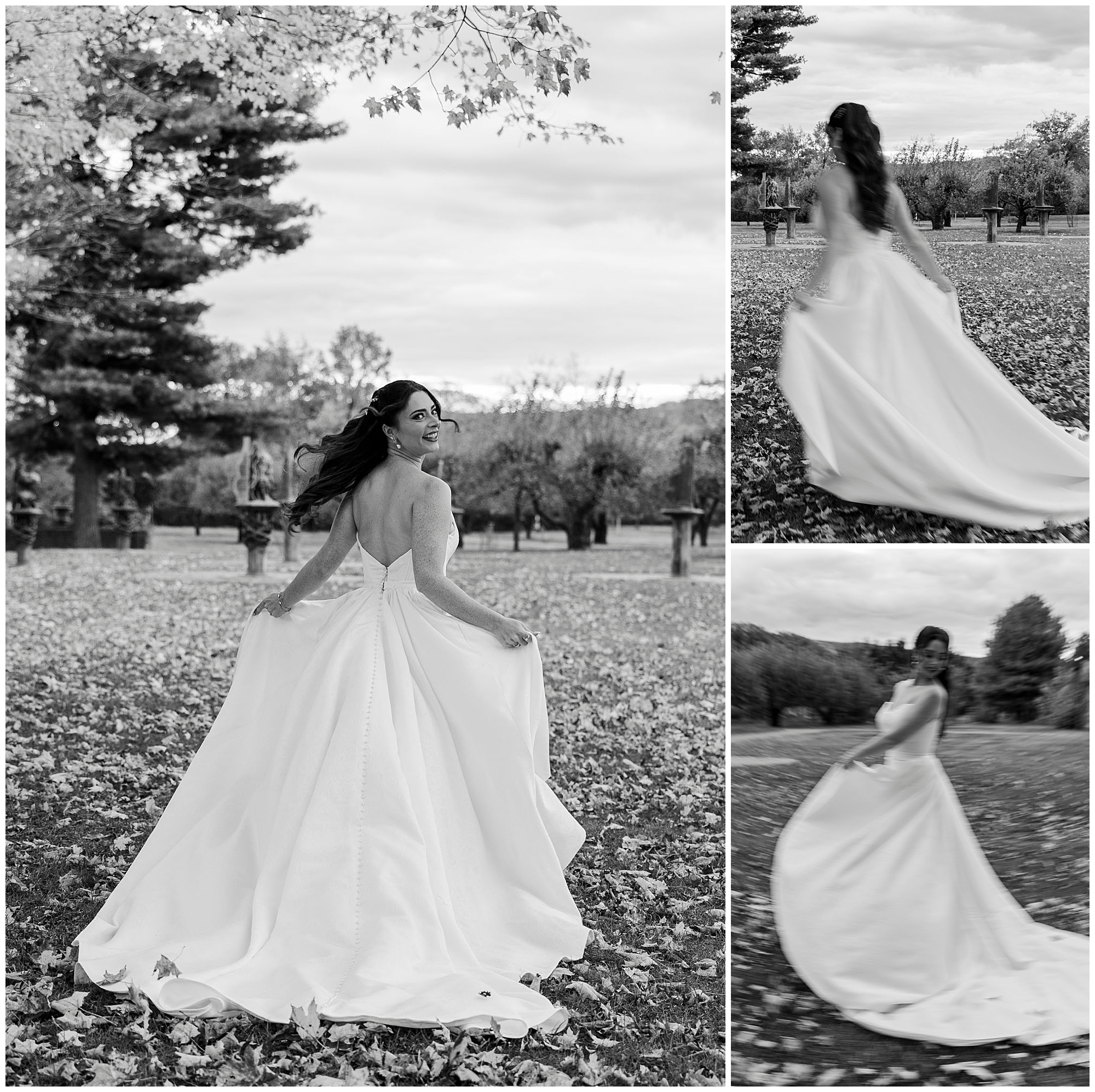 fun bridal session at Boscobel House & Gardens