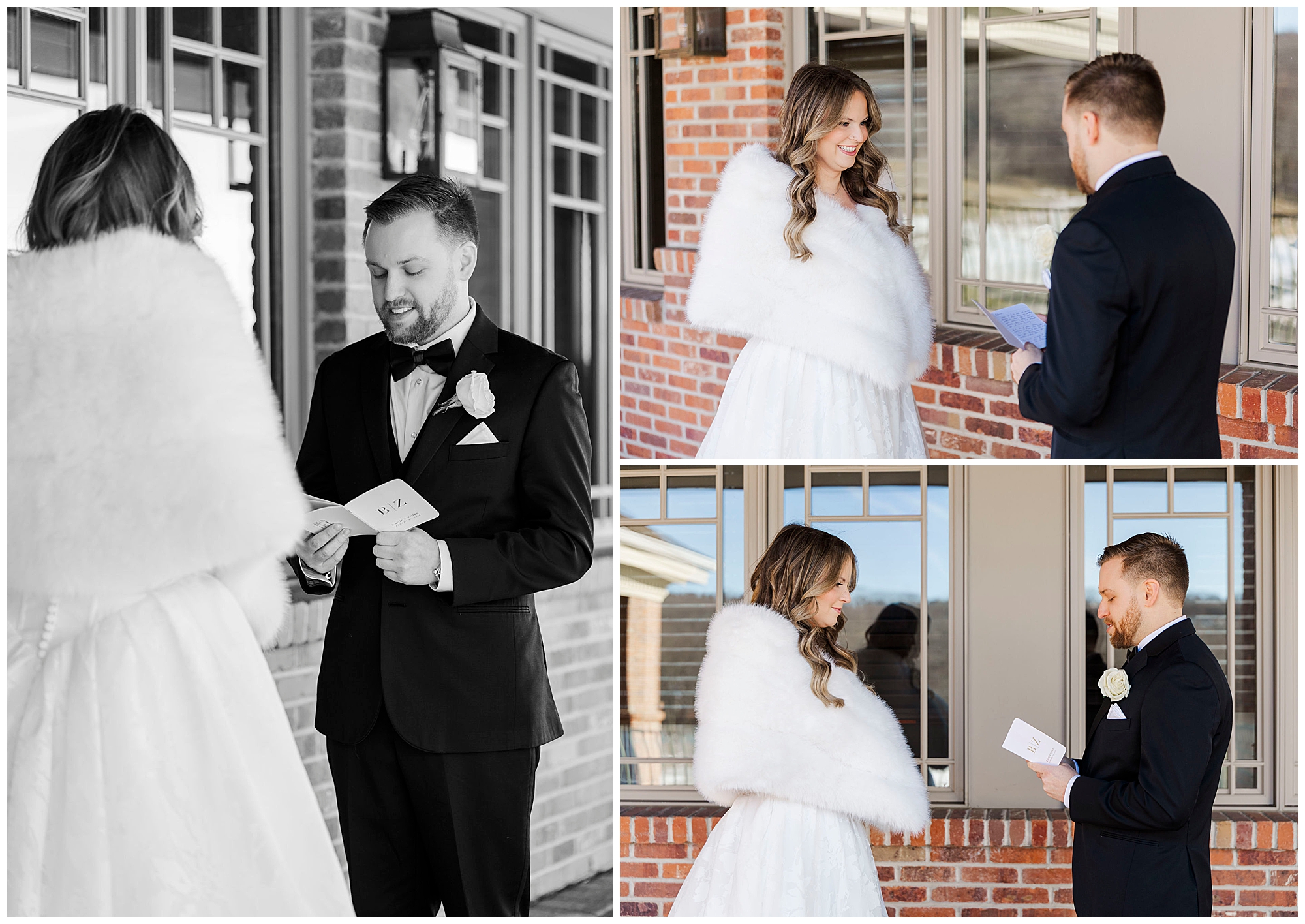 Couple celebrating at their winter wedding reception in Connecticut