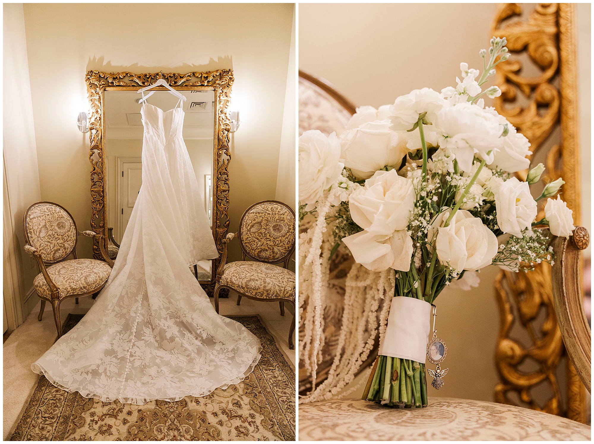 Connecticut winter wedding reception at Great River Golf Club in Milford with romantic ballroom decor