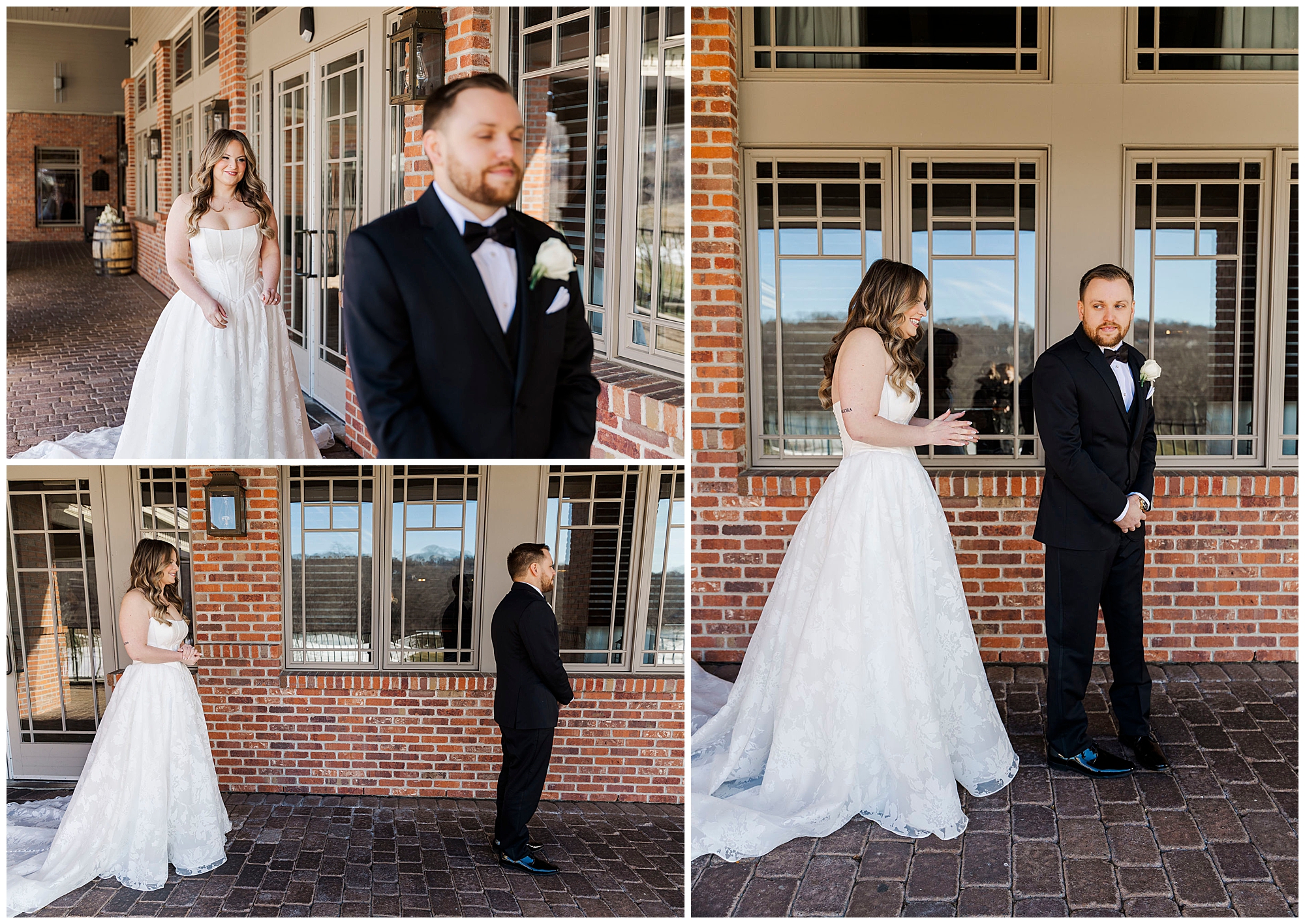 Winter wedding at Great River Golf Club in Milford, Connecticut featuring an elegant indoor ballroom ceremony