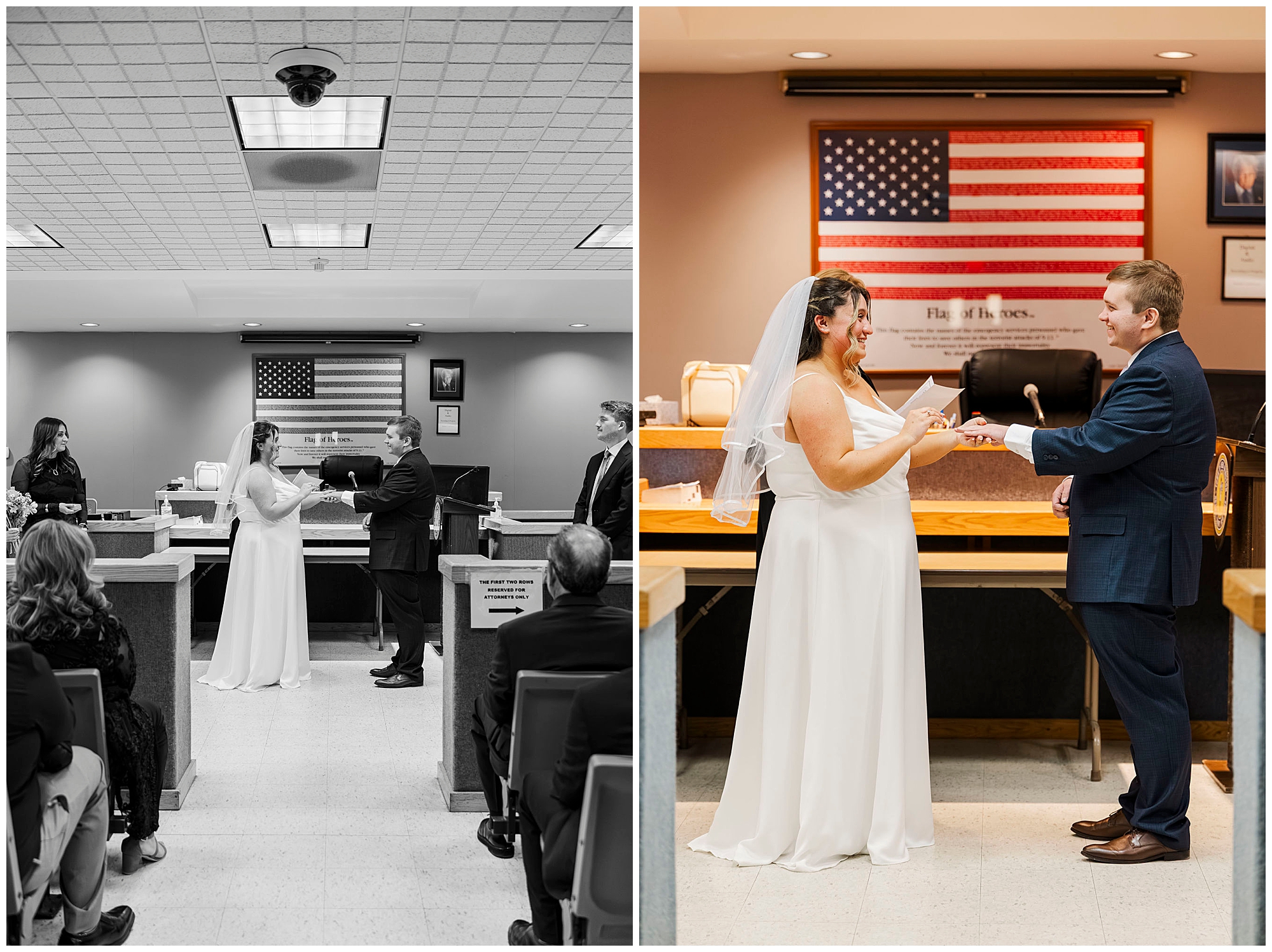 Bride and groom sharing a kiss after Justice Court ceremony in Hudson Valley