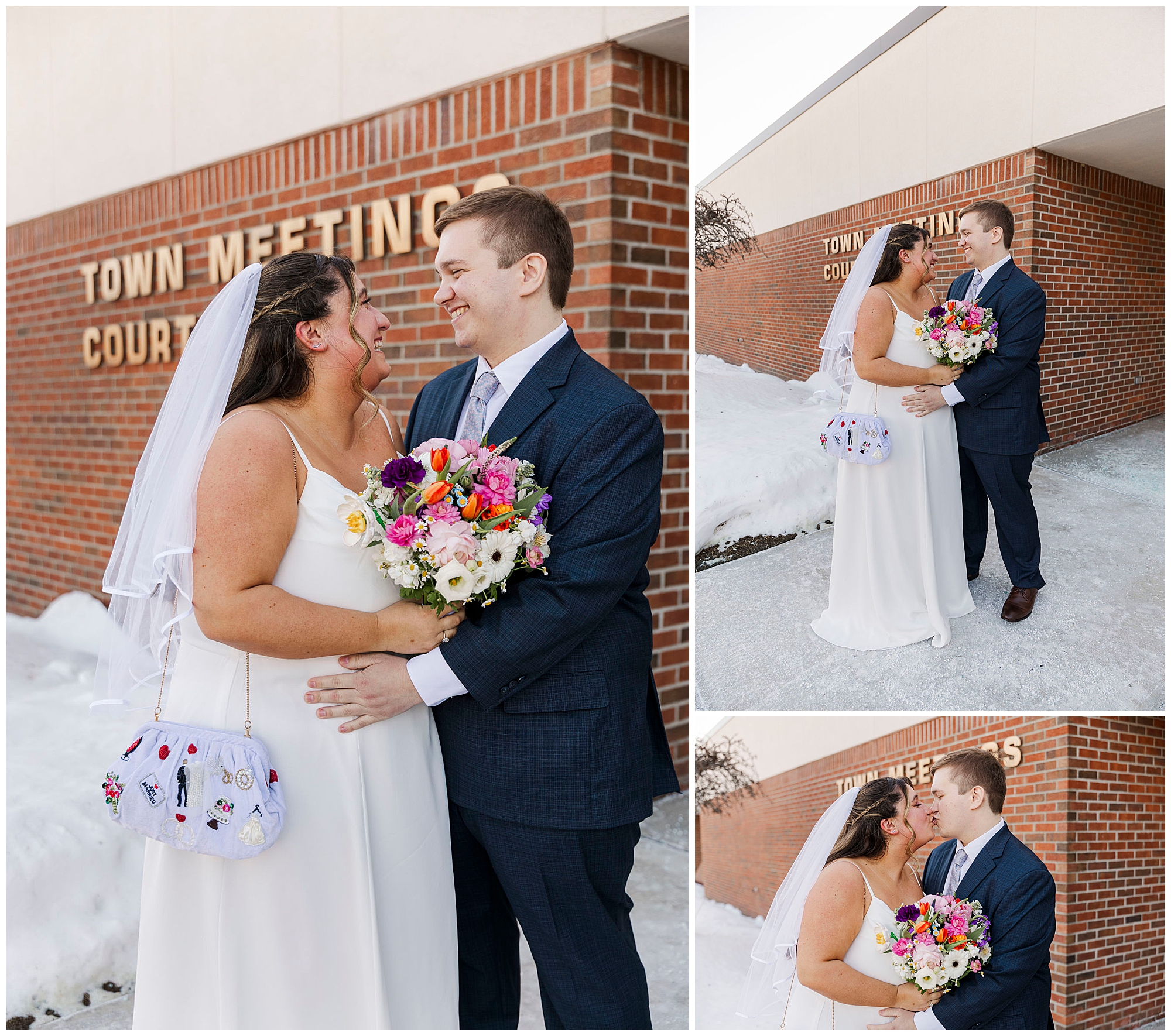 Bride cutting wedding cake at City Winery Hudson Valley reception