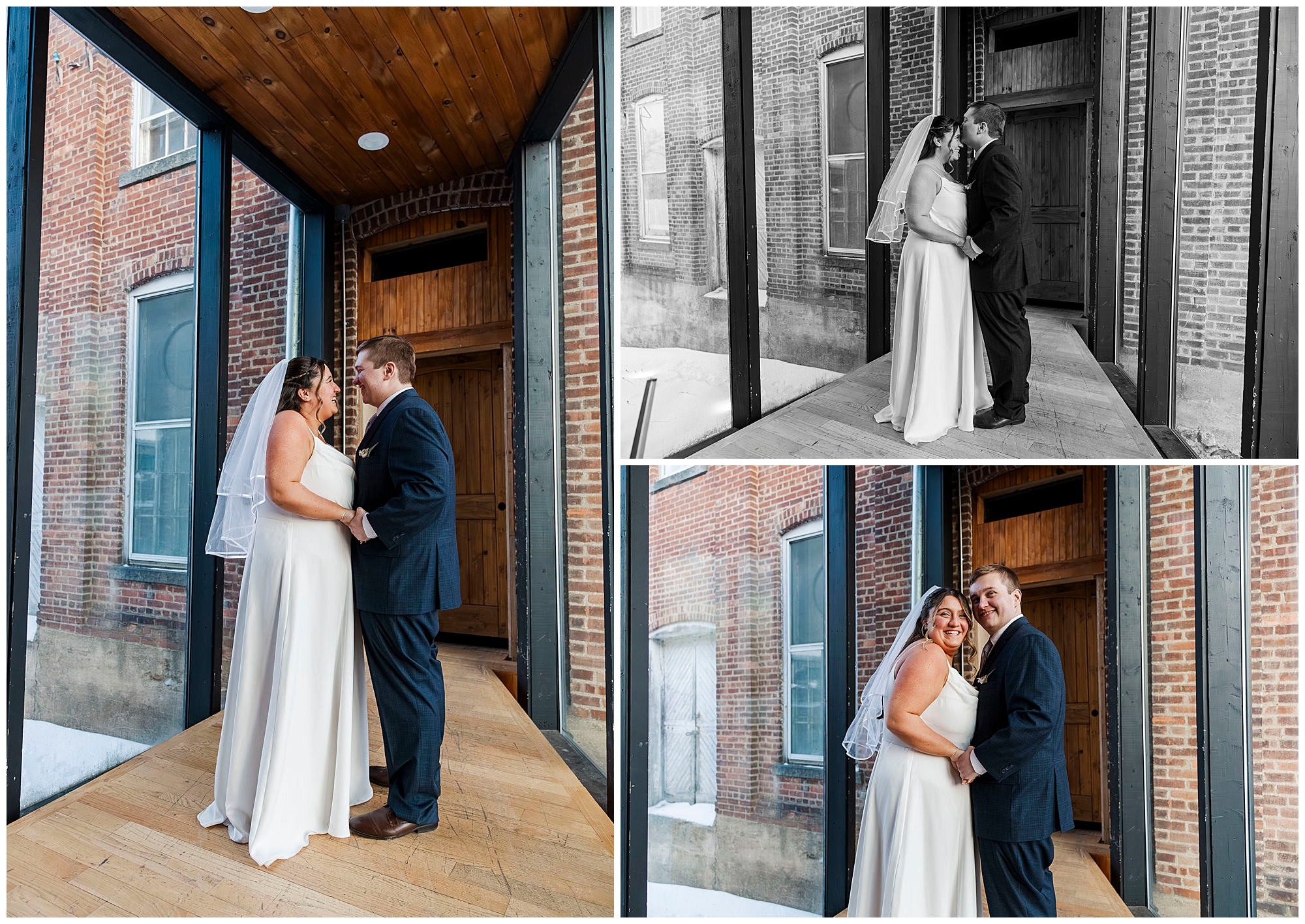 Candid courthouse ceremony moment with guests wiping happy tears