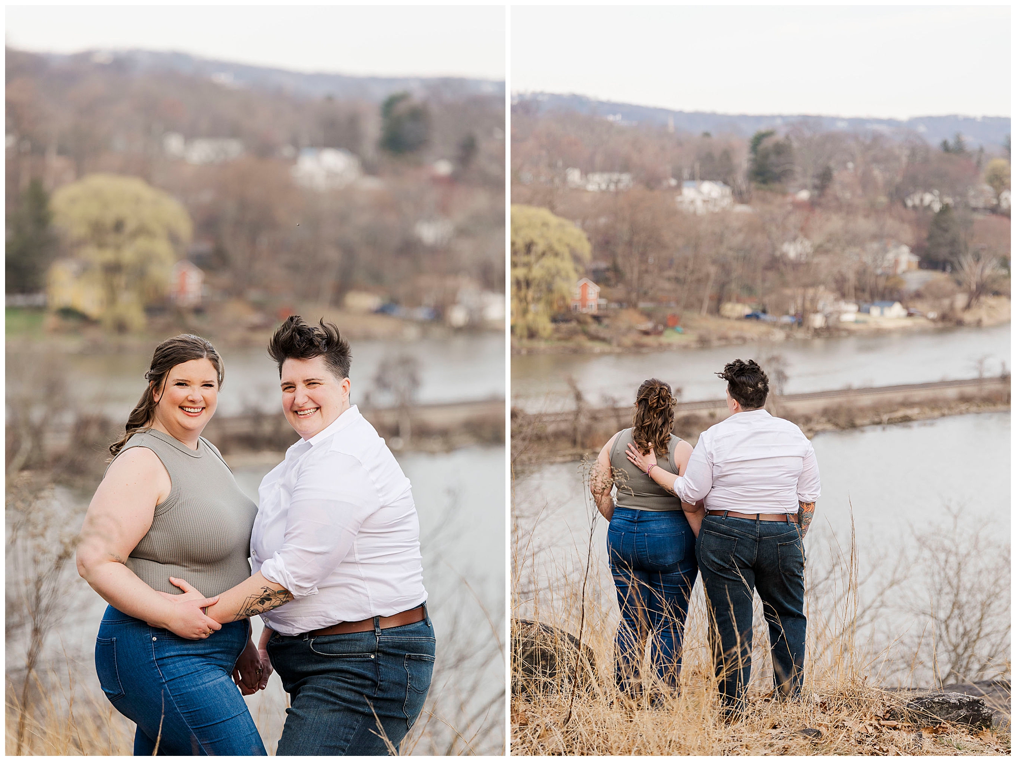 Megan and Beth gazing over the Hudson River from the Little Stony Point overlook