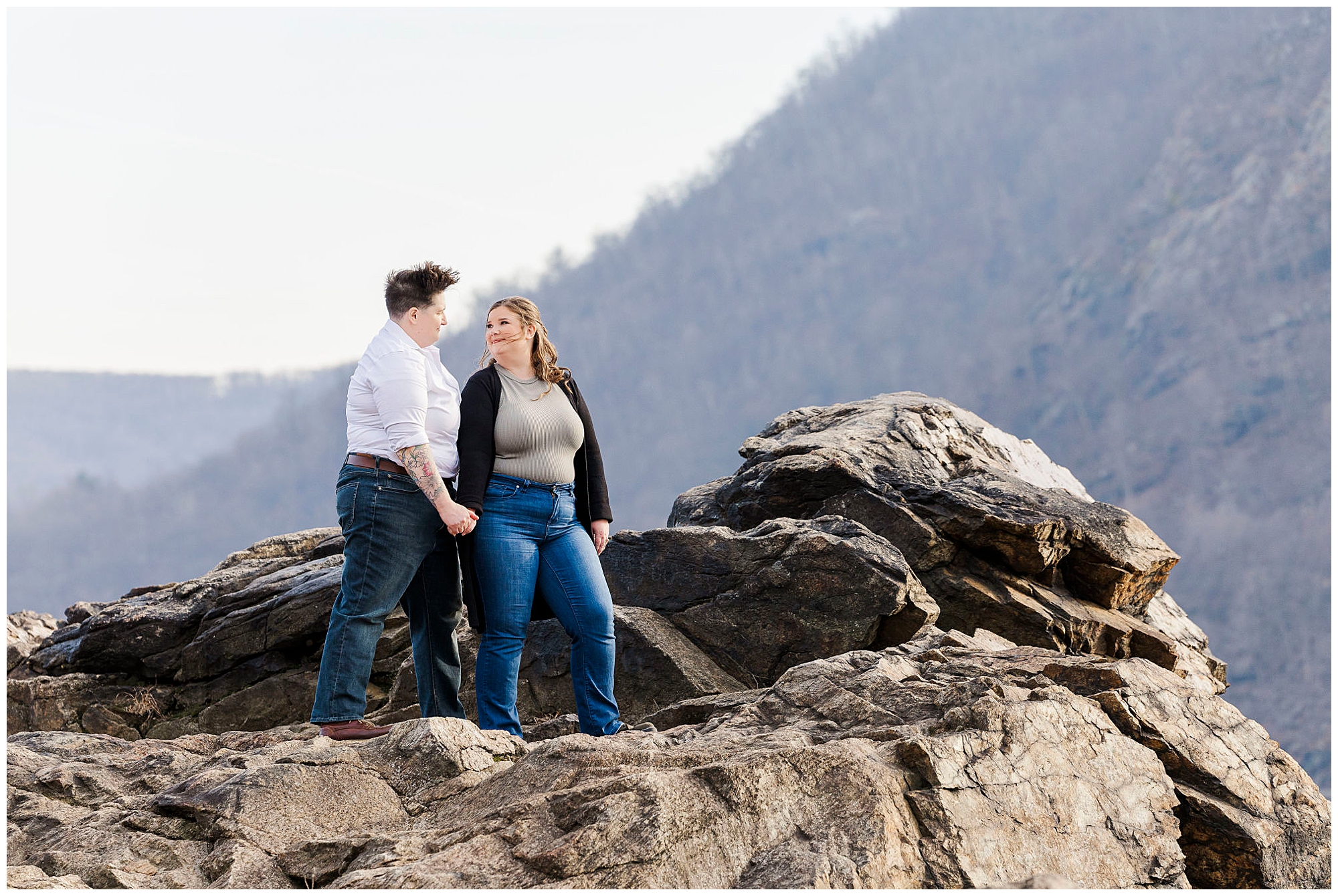 LGBTQ engagement photos at Little Stony Point Park
